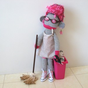 Sadie The Saucy Cleaning Lady and her pal Roz Rat day dreaming on their coffee break. 