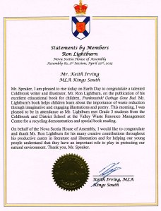 Keith Irving statement April 22 2015